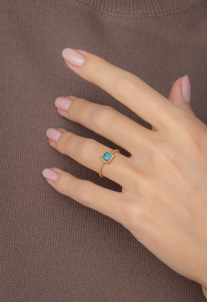 Jayne Turquoise Square Ring